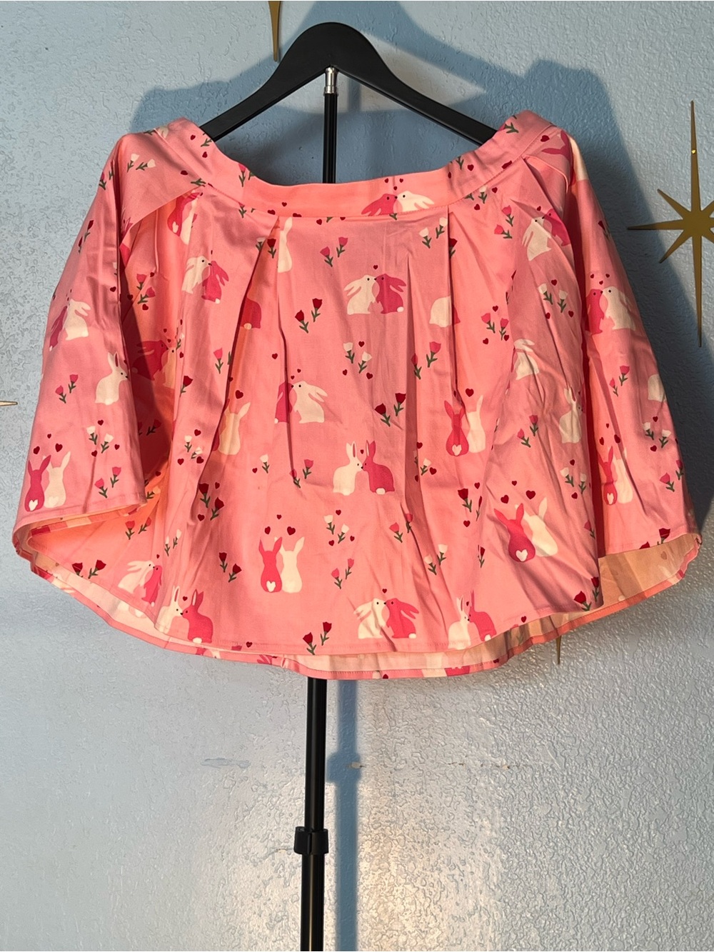 Collectif Pink Bunny Print Circle Skirt